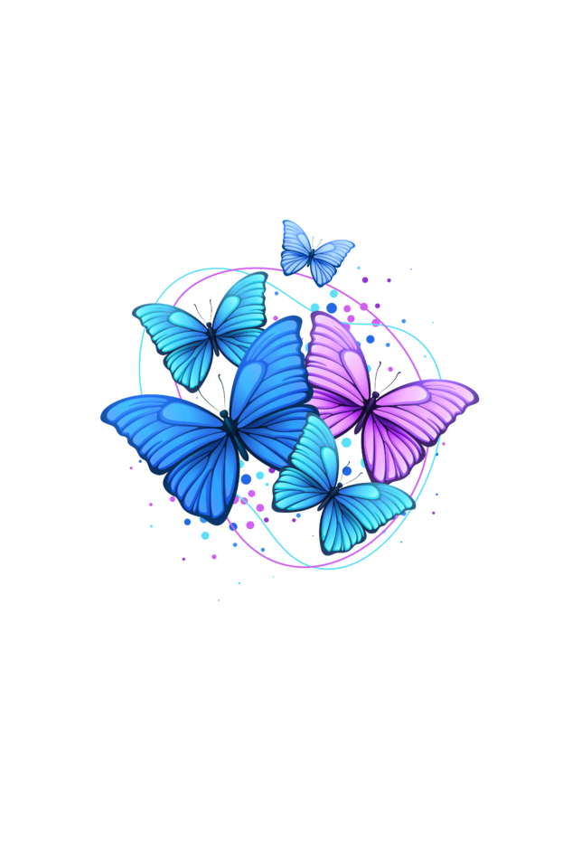Butterfly Round Neck T-Shirt
