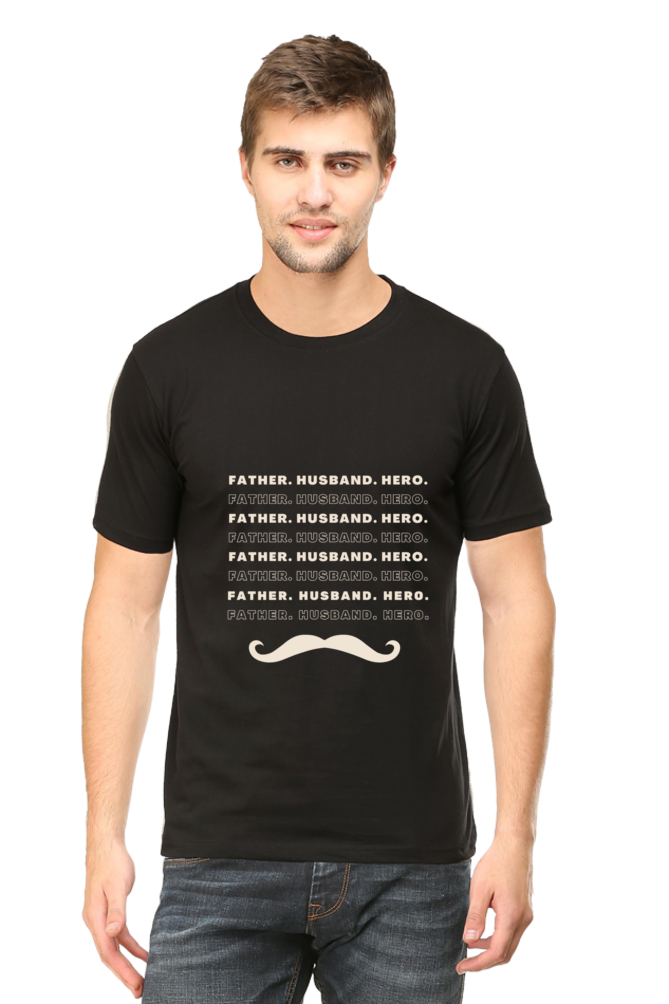 Father Husband Hero Round Neck Classic T-Shirt