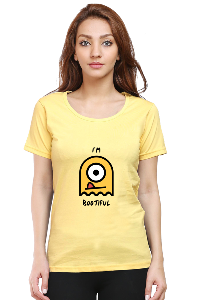 I Am Bootiful Round Neck T-Shirt