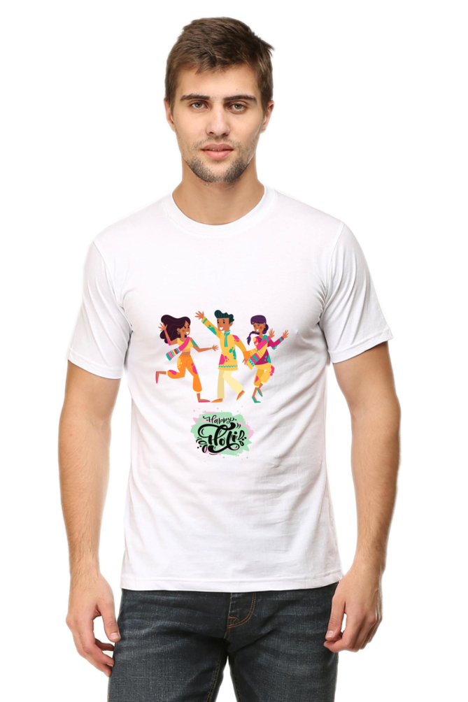 Holi With Friends Round Neck T-Shirt for Men