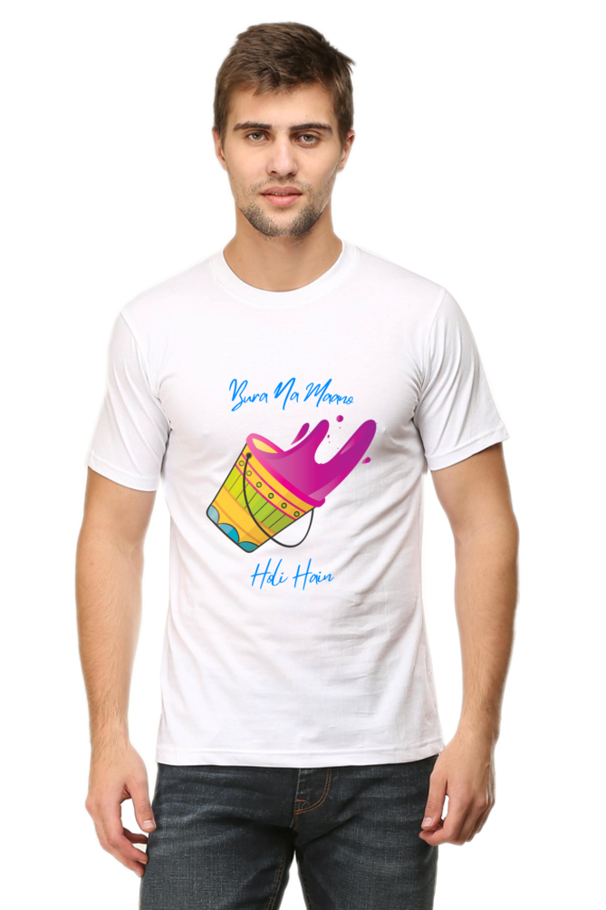 Holi Bucket Splash Round Neck T-Shirt for Men