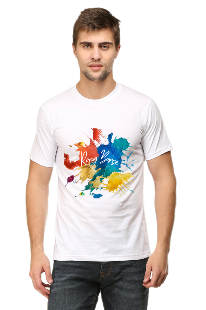 Rang Barse Color Splash Round Neck T-Shirt for Men