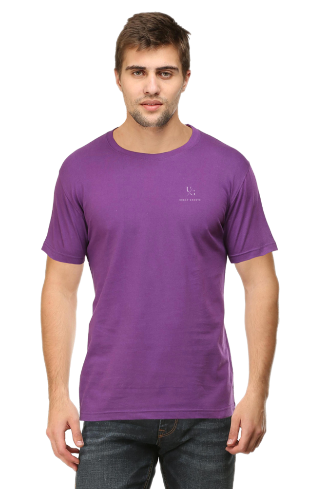 Round Neck Solid Purple