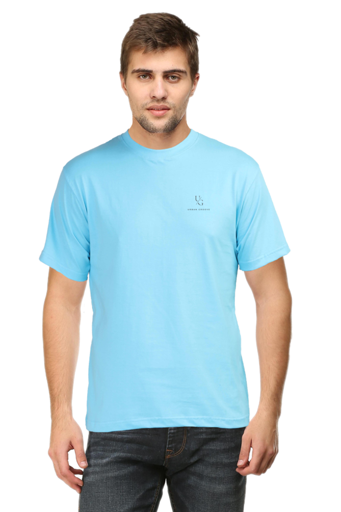 Round Neck Solid Sky Blue